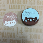 消しゴムはんこ持ち手付き☆ネコちゃん Thankyou
