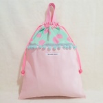パステルカラーなドットの体操服入れ･green×pink（受注制作）