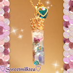 冬のフローライトスティックネックレス