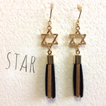 六芒星タッセルピアス