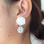 水引と星のパールのピアス/イヤリング