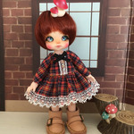 オビツ11用 チェックワンピース