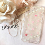 在庫SALE♡小さな桜のiPhone7.8ソフトケース