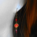 和風蝶のピアス（赤）
