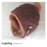  SALE 大人　Lサイズ耳あてつき帽子　ネップビーンズ