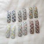 リバティぱっちん留め（長方形4ｃｍ/5ｃｍ）/Sleepng Rose　2個セット