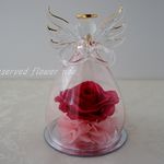 【プリザーブドフラワー】ガラスのエンジェル　カーニバルルージュ　♡お誕生日プレゼント・結婚祝い・新築祝い　ギフト