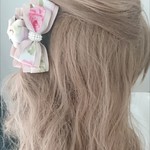春待ち♪フラワー柄リボン×キラキラ♪バンスクリップ