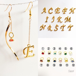 【選べる】イニシャル＆誕生石ベビーリングのピアス