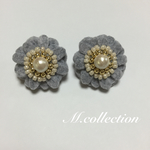 ♡オーダー品♡大きなお花×コットンパールのピアス