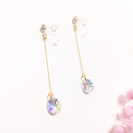 再販♡ ✴︎aurora drop✴︎swarovski✴︎揺れるノンホールピアス/ピアス《受注制作》送料無料☺︎
