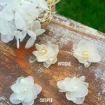 再再…販☆極小1.5㎝☆アンティーク*:・。葉脈際立つ立体紫陽花ピアス