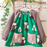 森のフクロウさん＊あったかフリーススモック♪110〜120cm