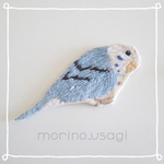  セキセイインコ刺繍ブローチ