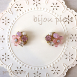 桜のビジューピアス/イヤリング