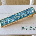キラキラシェルヘアクリップ水色