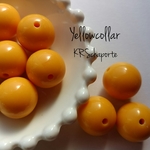 ビビッドアクリルyellowcollarビーズ20mm【8個】