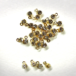 【50個】銅製  カン付き台座ストーン SS12約3mm ゴールド