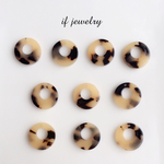 べっ甲風パーツ 中抜ディスク 穴有り 10個