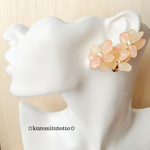 [B級品！]紫陽花とスワロフスキーの片耳イヤーカフ(ライムロゼ)
