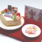 hand:made:ミニチュア：ドールハウス：ひな祭りケーキ：