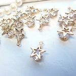 10個　星ジルコニア★チャーム　スターチャーム