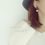 べっ甲×パールプチピアス✳︎イヤリング