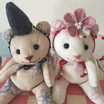 おまもりくまちゃん・ひなまつりver/オーガニックコットン/ ハンドペイント