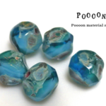 8mm turquoise blue 天然石型 チェコビーズ 5個