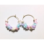 1点もの パステルフープピアス