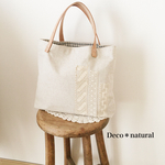 アンティークレースとリネンのナチュラルbag＊