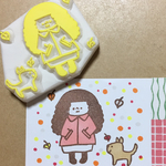 148 消しゴムはんこ　りんごの王様☆私とわんちゃんはんこ☆