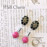 antique flower✽﻿pink beads ピアス