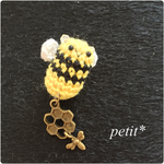 『SALE』あみぐるみ ミツバチ ブローチ* レース糸 