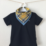 ☆オシャレboyのよだれかけ☆タータン黄色✖︎デニム⑨