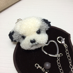動物ポンポンバッグチャーム シーズーちゃん グレー