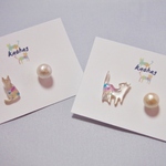 再販#17新色追加　猫のシルエットピアス