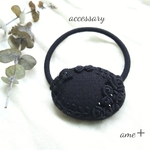 noir rose 刺繍ヘアゴム