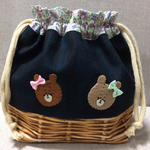 くまさんの お弁当袋(ブラックウォッチ)