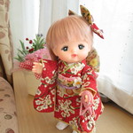 メルちゃんの着物セット*赤に梅の花