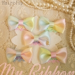 ヘアクリップ【おとなサイズ】MyRibbonイニシャルチャーム＊受注製作＊ヘアピン 