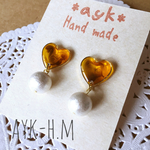 コットンパールと♡べっ甲ピアス