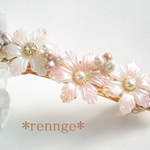 ❀冬桜の髪飾り❀バレッタ
