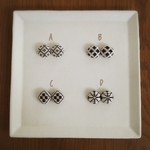 こぎん刺しピアス▲▽黒×白△▼