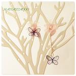 桜と蝶の春ピアス