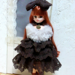 リカちゃんハンドメイド◆brownレースのドレス　5点