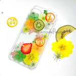 鮮やか小さなフルーツとお花押し花iPhoneケース