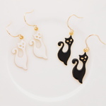 sale14kgf しろねこくろねこピアス