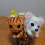 ＊hinasaku  様　オーダー商品 ねこちゃん＆ワンちゃん花籠＊