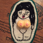 pin up girl 刺繍ワッペン 黒髪ちゃん